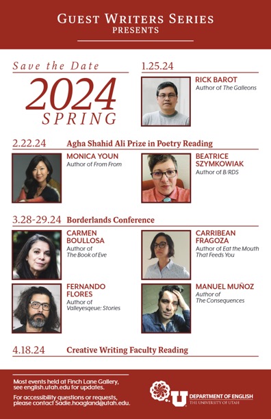 Guest writers series, save the date spring 2024